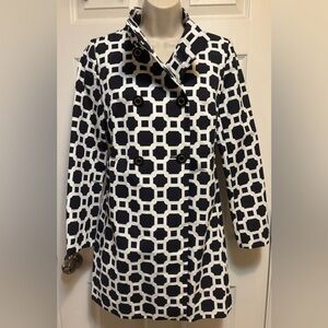 Banana Republic Women's Black & White Geometric Peacoat Jacket